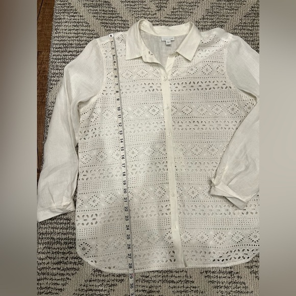 J.Jill Love Linen eyelet button down tunic - Picture 8 of 13